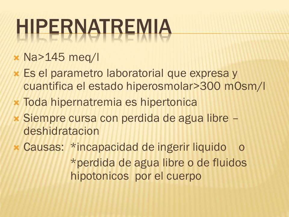 hipernatremia deshidratación edema cerebral y diabetes